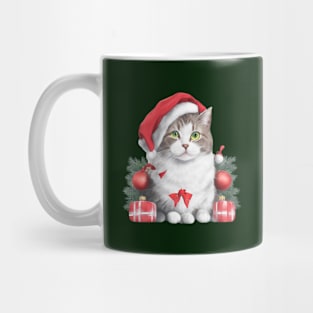 funny santa cat Mug